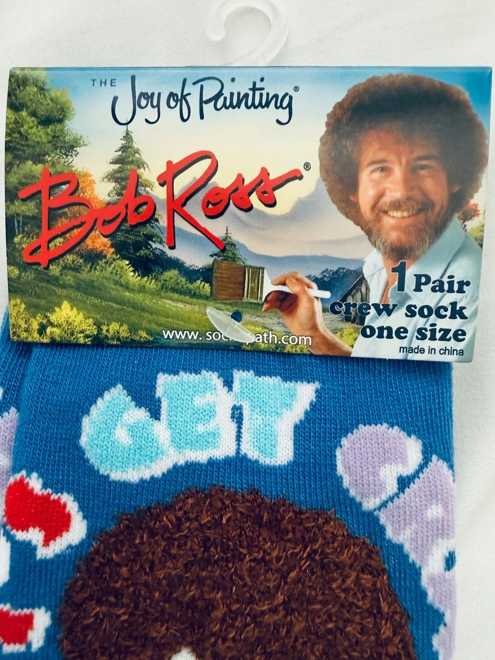 Men's Crew Socks - Blue Novelty Art Portrait